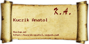 Kuczik Anatol névjegykártya